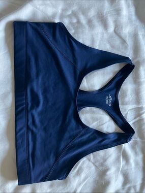 bcg Navy Blue Racerback Sports Bra with White Logo